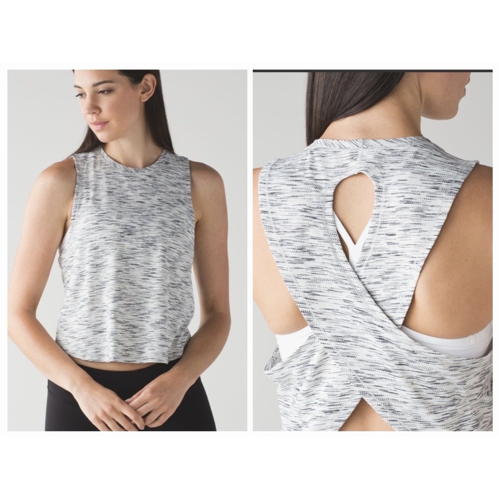 Lululemon Fast As Light Muscle Tank Womens Small Gray Crossback Top Athletic